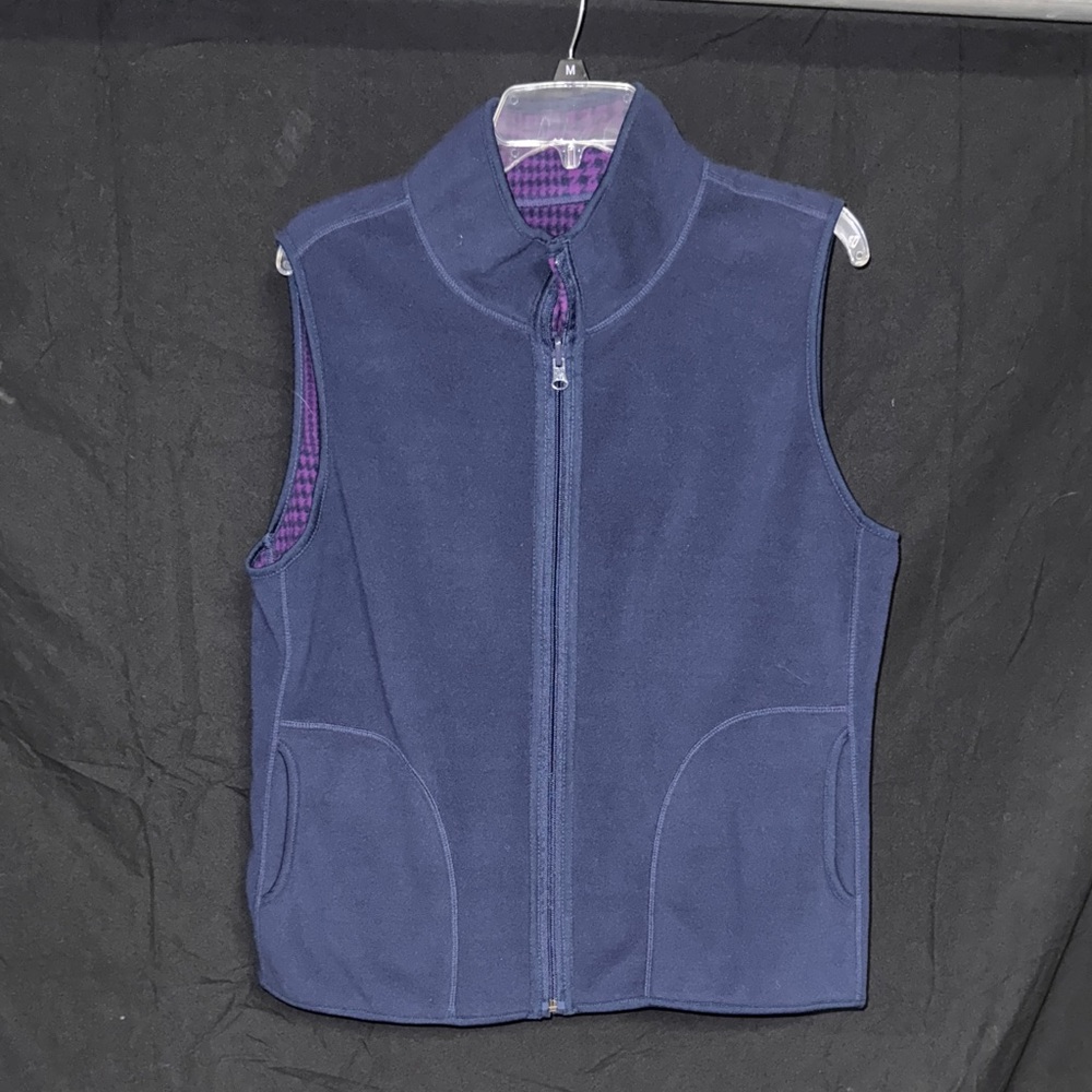 Blue Fleece Vest with Purple Lining reversible